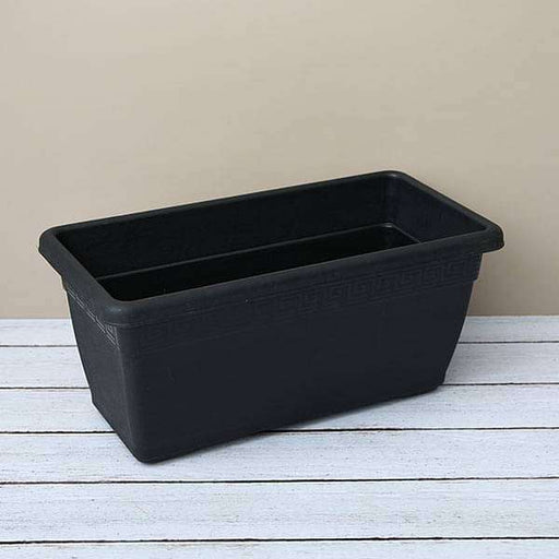 17.7 inch (45 cm) small window rectangle plastic pot (black) (set of 3) 