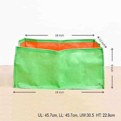 18 inch (46 cm) rectangle grow bag (green) (set of 5) 