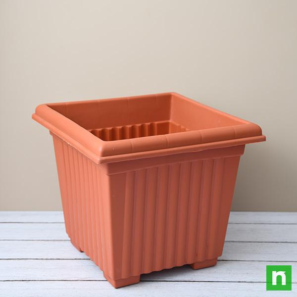 20.1 inch (51 cm) square no.20 plastic planter (terracotta color) 