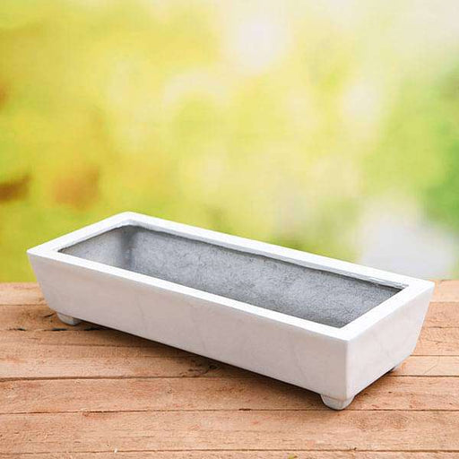 21 inch (53 cm) sml - 005 rectangle fiberglass planter (white)