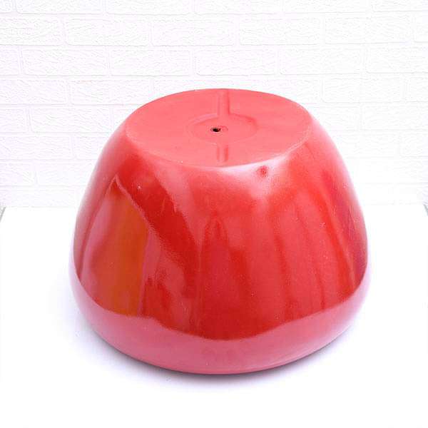 22 inch (56 cm) rnd - 3 apple round fiberglass planter (red)