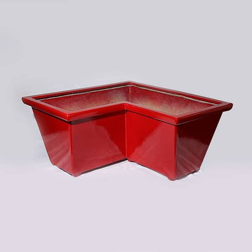 25 inch (64 cm) oth - 2 l shaped fiberglass planter (red)