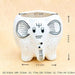 3.7 inch (9 cm) elephant shape marble finish ceramic pot (white) (set of 2) 