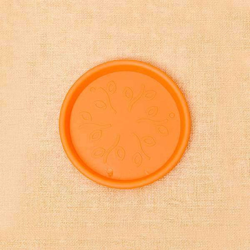 3.7 inch (9 cm) round plastic plate for 4 inch (10 cm) grower pots (orange) (set of 6) 