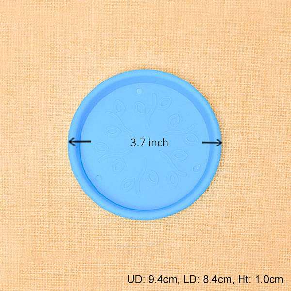 3.7 inch (9 cm) round plastic plate for 4 inch (10 cm) grower pots (sky blue) (set of 6) 