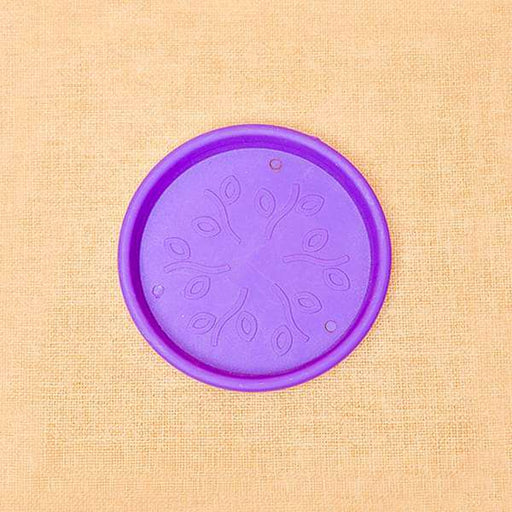 3.7 inch (9 cm) round plastic plate for 4 inch (10 cm) grower pots (violet) (set of 6) 