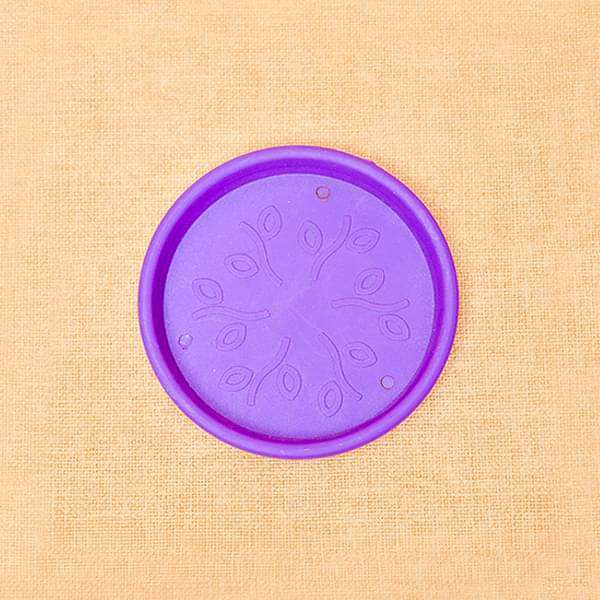 3.7 inch (9 cm) round plastic plate for 4 inch (10 cm) grower pots (violet) (set of 6) 