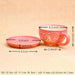 4.5 inch (11 cm) cp010 embossed cup shape round ceramic pot with plate (peach) 