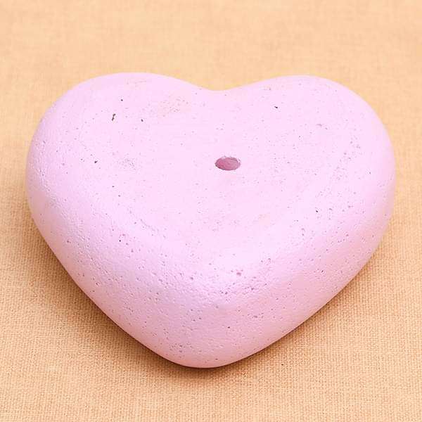 4.7 inch (12 cm) heart shape concrete pot (pink) 