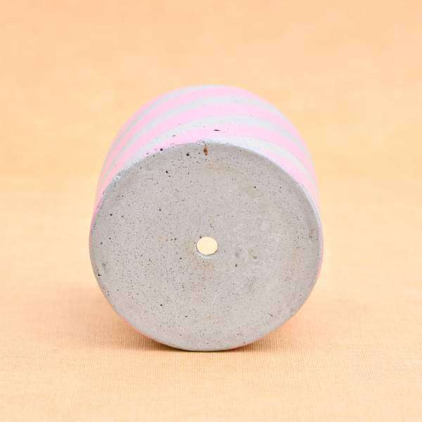 4 inch (10 cm) circlet grey concrete pot (rustic pink) 