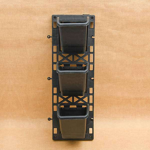 5.1 inch (13 cm) vertical garden square plastic pots with frame (black) (set of 3) 