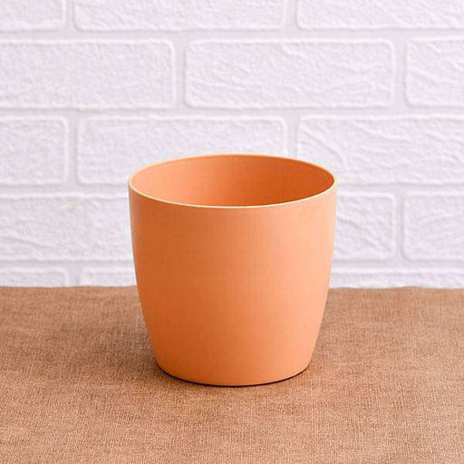 5.3 inch (13 cm) ronda no. 1412 round plastic planter (camel color) (set of 6) 