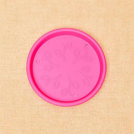 5.9 inch (15 cm) round plastic plate for 6 inch (15 cm) grower pots (dark pink) (set of 6) 