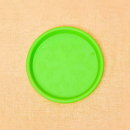 5.9 inch (15 cm) round plastic plate for 6 inch (15 cm) grower pots (green) (set of 6) 