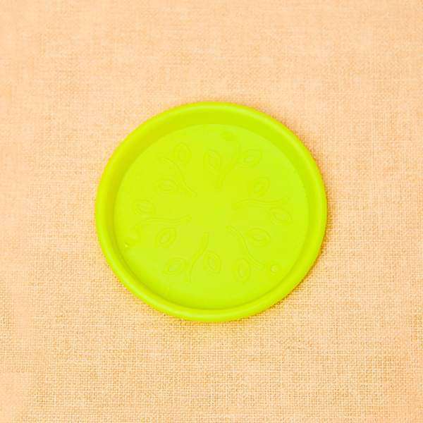 5.9 inch (15 cm) round plastic plate for 6 inch (15 cm) grower pots (lime yellow) (set of 6) 