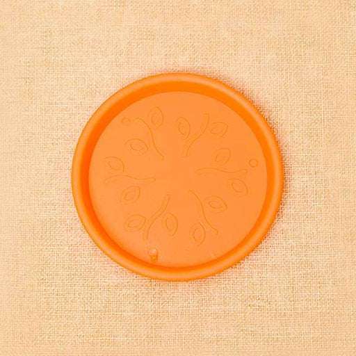 5.9 inch (15 cm) round plastic plate for 6 inch (15 cm) grower pots (orange) (set of 6) 