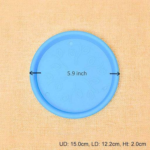 5.9 inch (15 cm) round plastic plate for 6 inch (15 cm) grower pots (sky blue) (set of 6) 