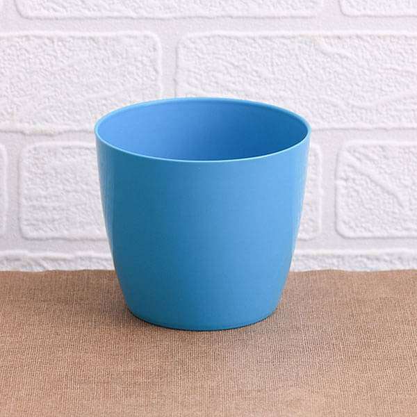 6.3 inch (16 cm) valencia 16 round plastic planter (sky blue) (set of 6) 