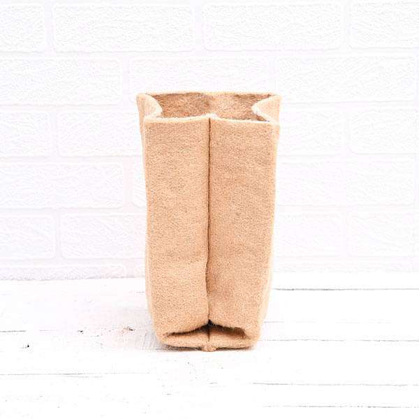 8.5 inch (22 cm) eco friendly jute grow bag (brown) (set of 2) 