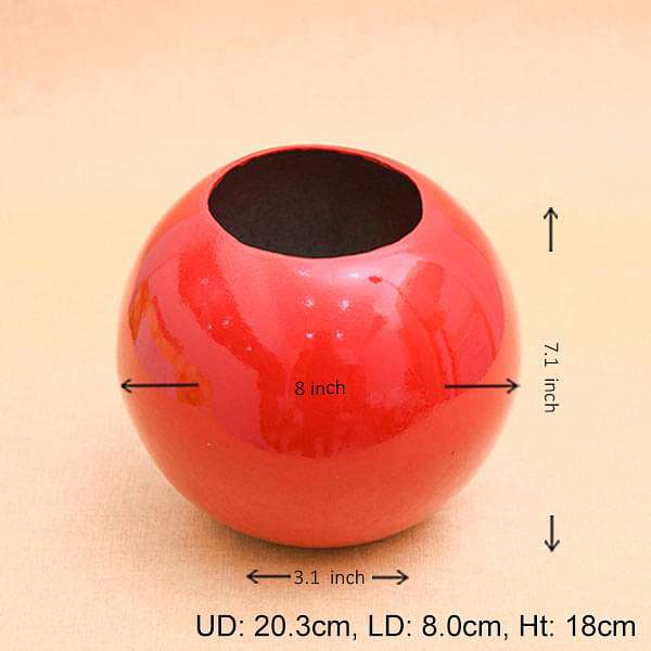 8 inch (20 cm) sml - 002 round fiberglass planter (red)