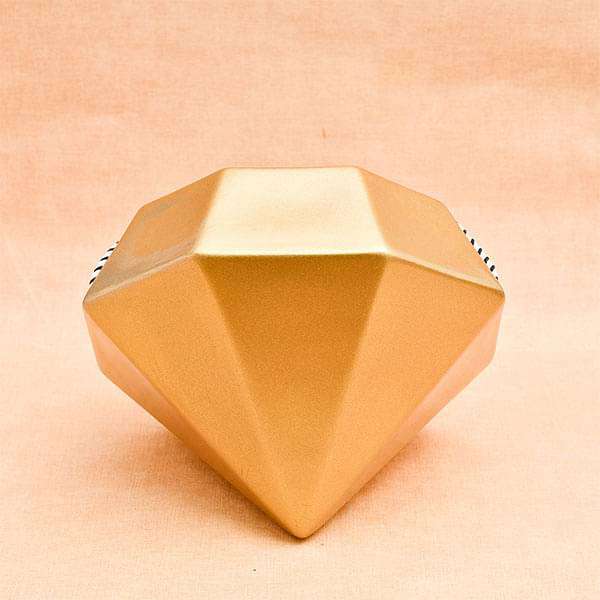 9.8 inch (25 cm) sml - 015 diamond hanging fiberglass planter (golden color)